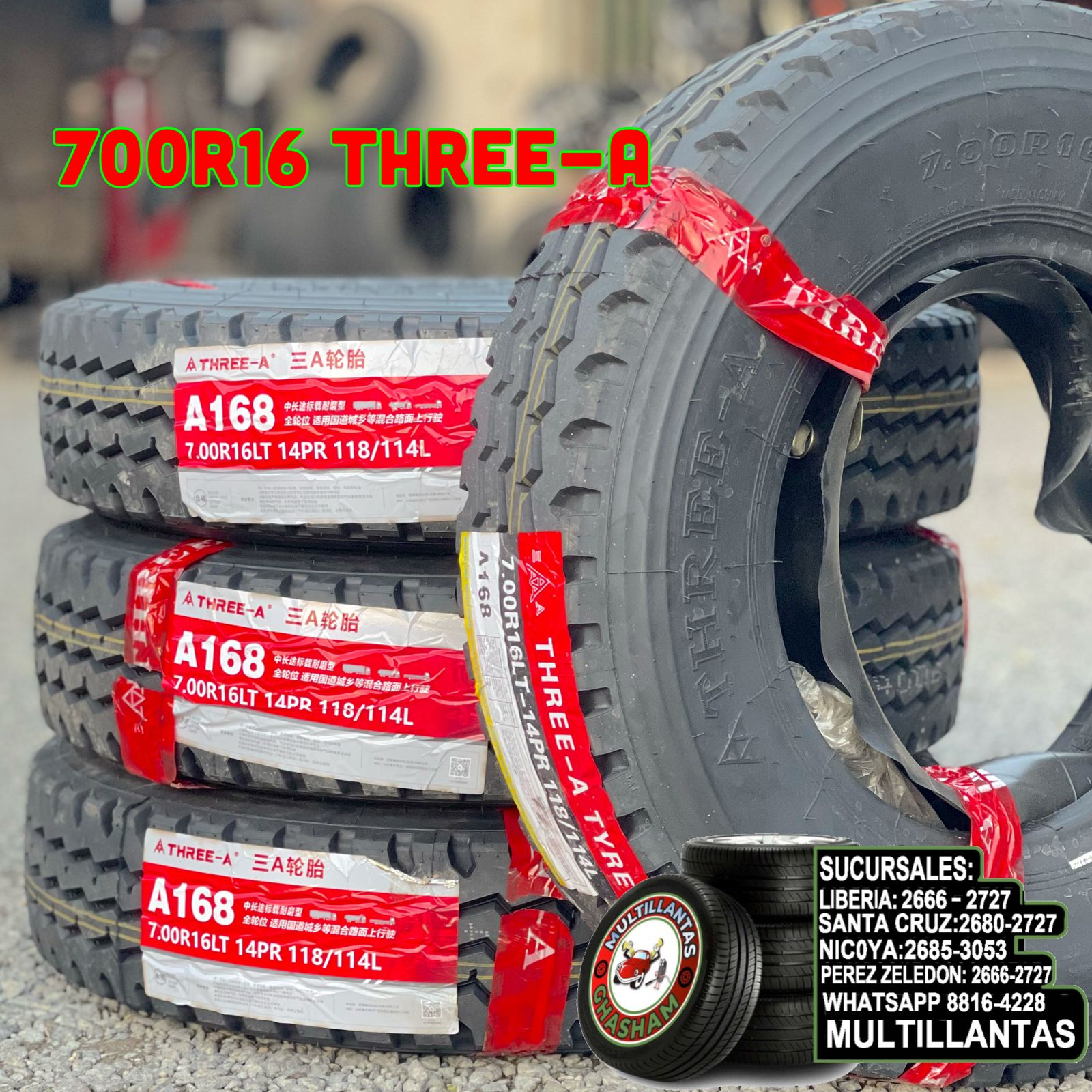 700R16 THREE - A 14 PR DOUBLE SERVICIO